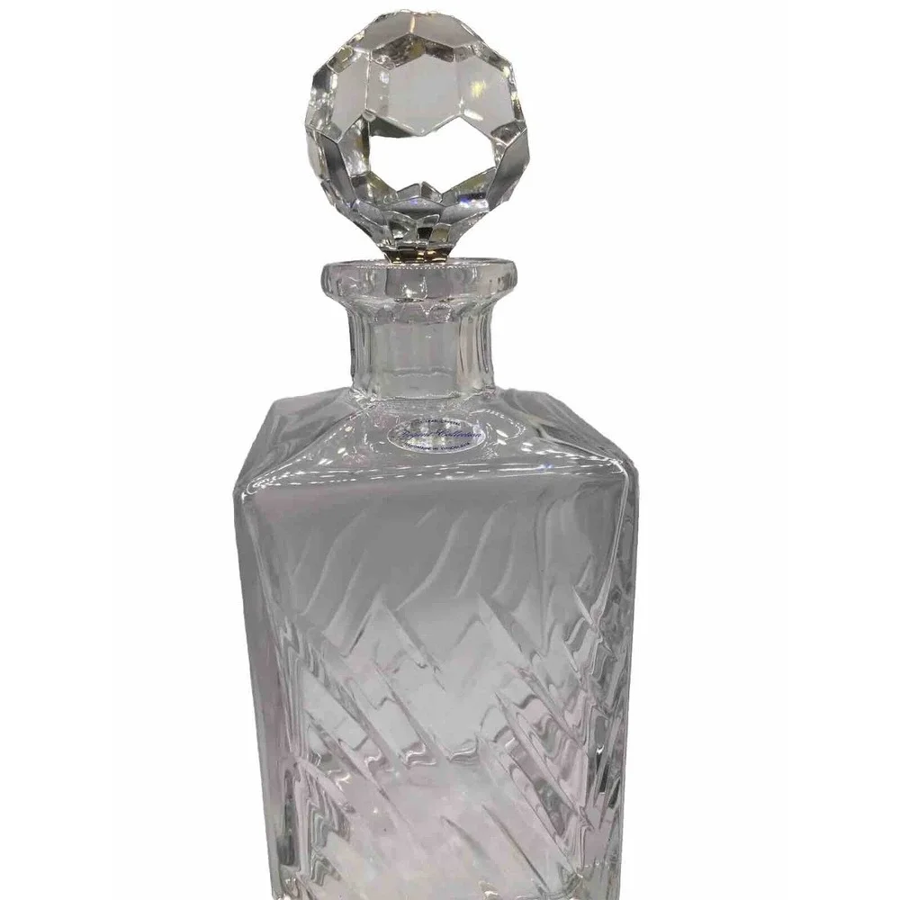 Old‎ Money Grandma Chic Yugoslavia Full Lead Crystal Decanter w/Faceted Stopper